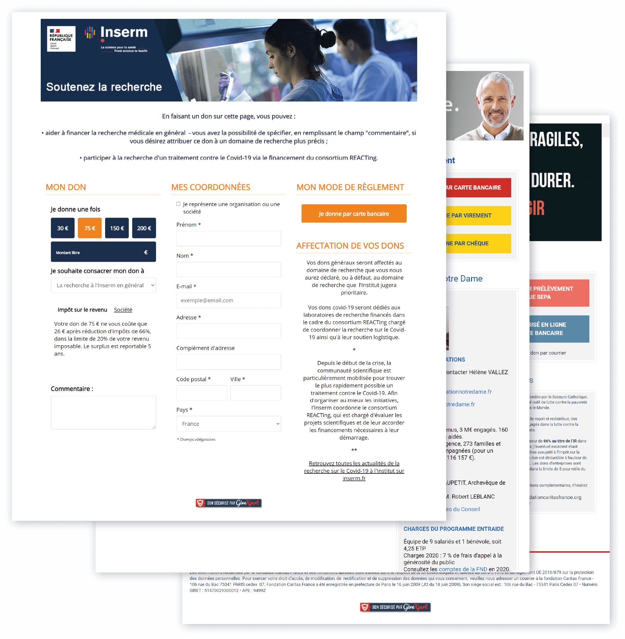 Formulaires de don en ligne GiveXpert