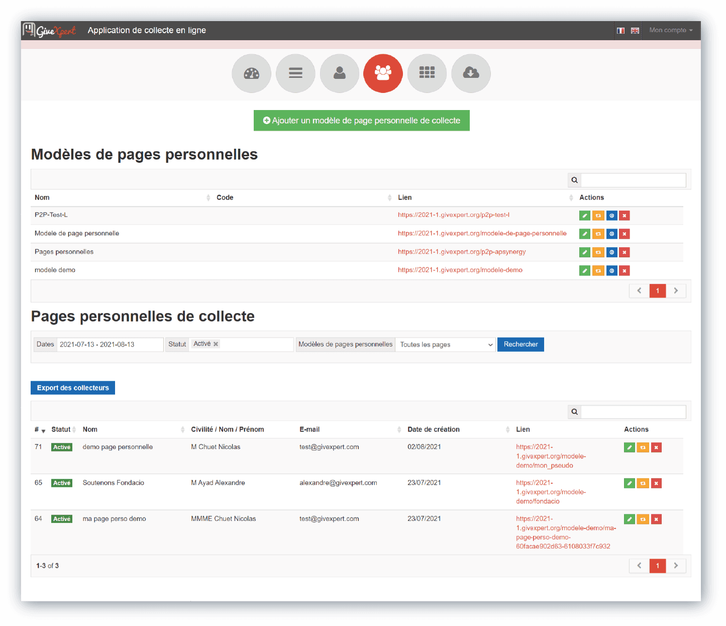Gestion des pages personnelles Gestion des pages personnelles