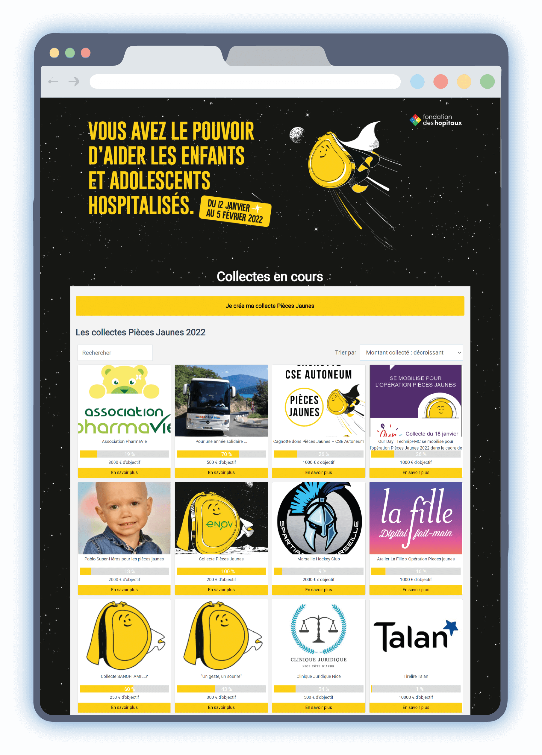 Peer-to-peer pages personnelles de collectes Pièces Jaunes_1