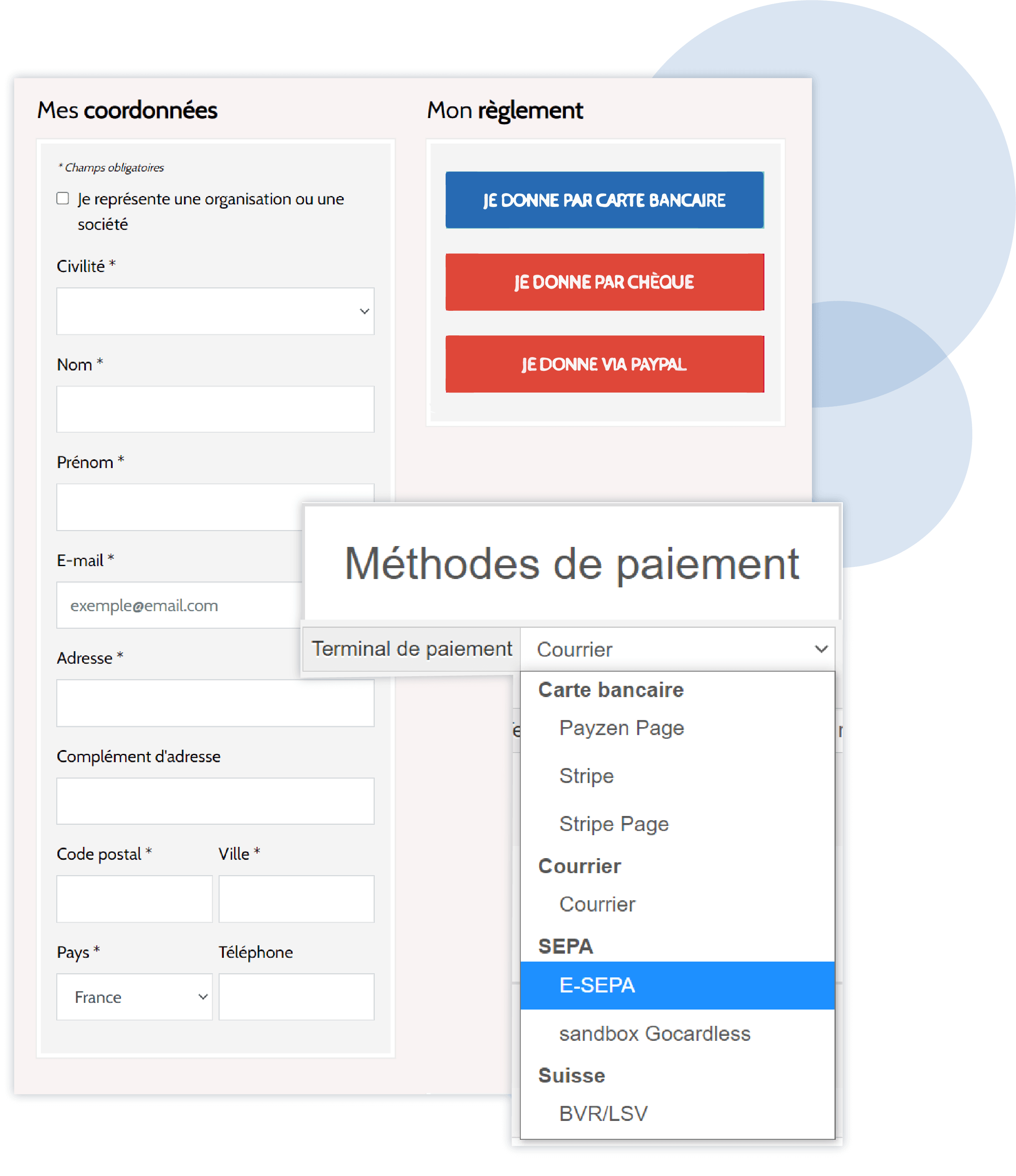 Disposez de tous les moyens de paiement automatisés existants Disposez de tous les moyens de paiement automatisés existants
