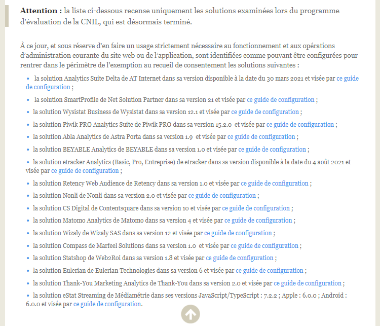 Exemption du consentement validées par la CNIL Exemption du consentement validées par la CNIL