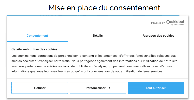 mise en place d'une CMP (Consent Management Plateform