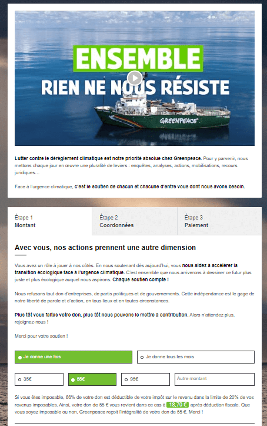 formulaire de don greenpeace avec ou sans vidéo formulaire de don greenpeace avec ou sans vidéo