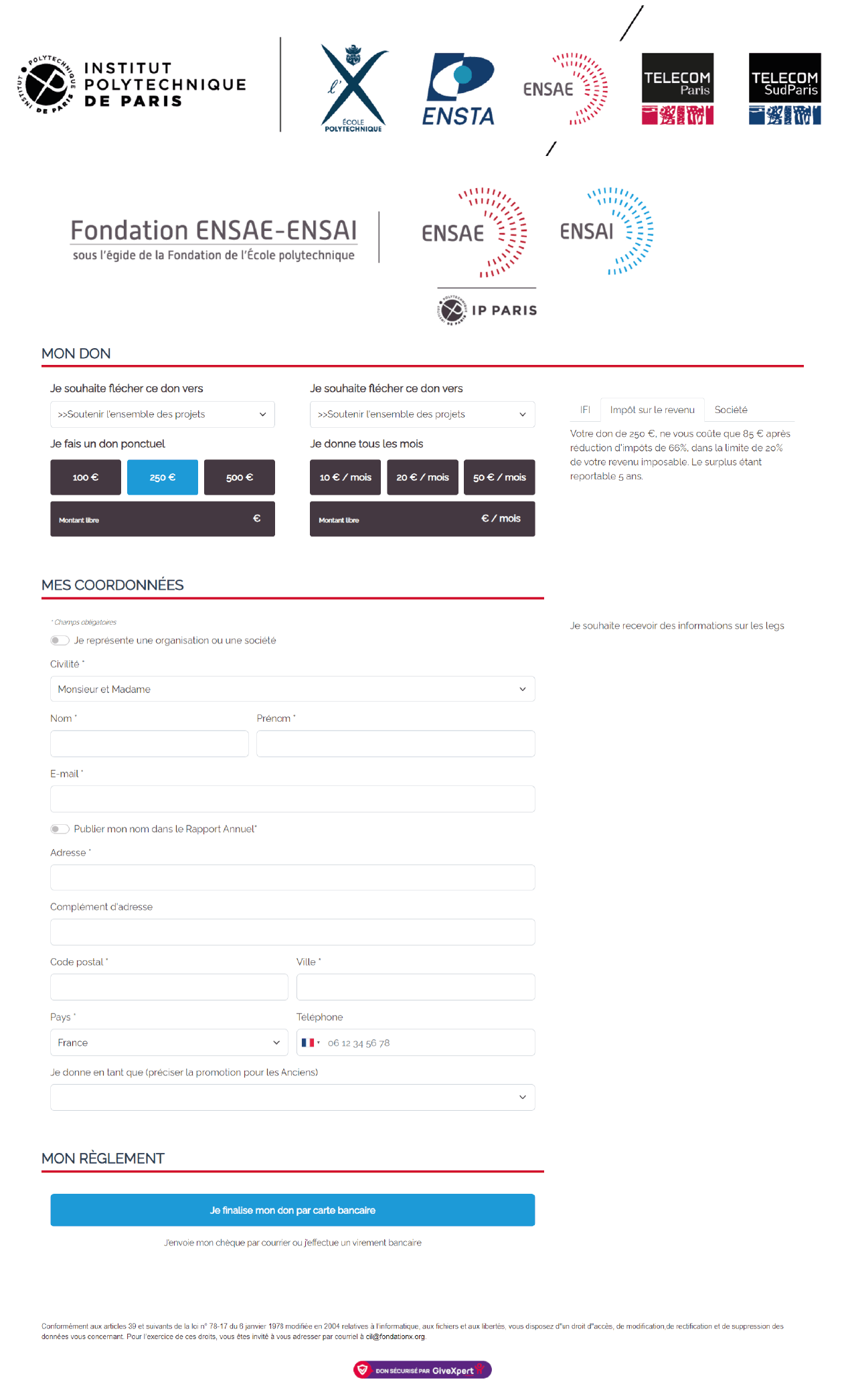 formulaire de don fondation de l'ecole polytechnique fondation ensae ensai