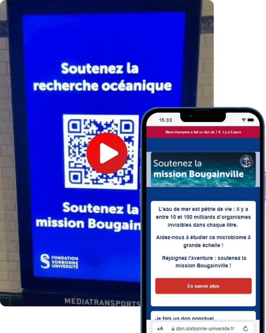 fondation sorbonne université promouvoir une campagne de dons sur écrans publicitaires vidéo